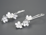 Forget-me-not Flower Long Dangle Earrings