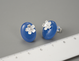 Agate Forget-me-not Flower Stud Earrings
