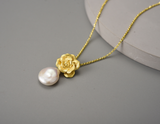 Camellia Flower Pendant Necklace