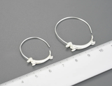 Flying Dachshund Hoop Earrings