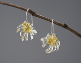 Chrysanthemum Flower Dangle Earrings