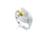 Pomegranate Fruits Leaves Adjustable Ring