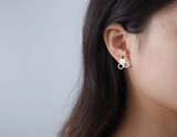 Asymmetrical Honeycomb and Bee Stud Earrings
