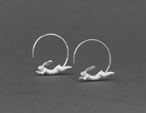 Running Bunny Hoop Earrings