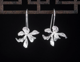 Iris Flower Long Drop Earrings