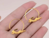 Running Bunny Hoop Earrings
