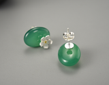 Agate Forget-me-not Flower Stud Earrings