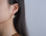 Chrysanthemum Flower Dangle Earrings