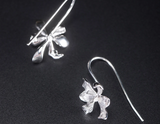 Iris Flower Long Drop Earrings