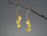 Forget-me-not Flower Long Dangle Earrings
