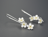 Forget-me-not Flower Long Dangle Earrings