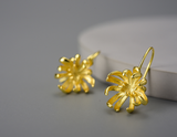 Chrysanthemum Flower Dangle Earrings