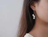 Forget-me-not Flower Long Dangle Earrings