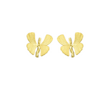 Ginkgo Leaf Butterfly Stud Earrings