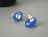 Agate Forget-me-not Flower Stud Earrings
