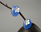 Agate Forget-me-not Flower Stud Earrings