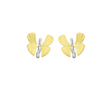 Ginkgo Leaf Butterfly Stud Earrings