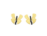 Ginkgo Leaf Butterfly Stud Earrings