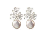 Baroque Pearl Forget-me-not Flower Dangle Earrings