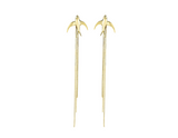 Swallow Willow Long Tassel Earrings
