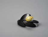 Pomegranate Fruits Leaves Adjustable Ring