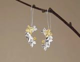 Lilac Flower Dangle Drop Earrings