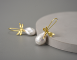 Dragonfly Baroque Pearl Earrings