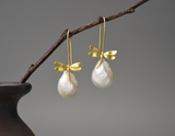 Dragonfly Baroque Pearl Earrings