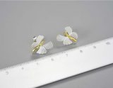 Ginkgo Leaf Butterfly Stud Earrings