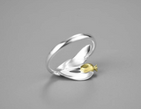 Pomegranate Fruits Leaves Adjustable Ring