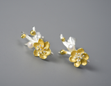 Winter Blossom and Snow Flower Stud Earrings