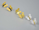 Ginkgo Leaf Butterfly Stud Earrings