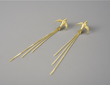 Swallow Willow Long Tassel Earrings