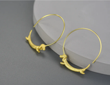 Flying Dachshund Hoop Earrings