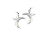 Asymmetrical Double Moon Stud Earrings