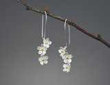 Forget-me-not Flower Long Dangle Earrings
