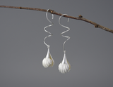 Mother of Pearl Beads in Shells Long Dangle Earrings
