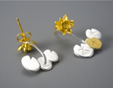 Water Lily Flower Stud Earrings