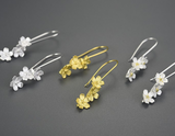 Forget-me-not Flower Long Dangle Earrings