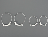 Flying Dachshund Hoop Earrings