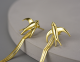 Swallow Willow Long Tassel Earrings