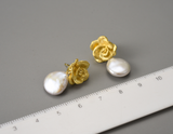 Camellia Pearl Dangle Earrings