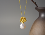 Camellia Flower Pendant Necklace