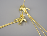 Swallow Willow Long Tassel Earrings