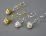 Mother of Pearl Beads in Shells Long Dangle Earrings