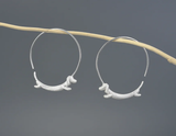 Flying Dachshund Hoop Earrings