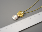 Camellia Flower Pendant Necklace