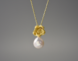 Camellia Flower Pendant Necklace