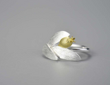 Pomegranate Fruits Leaves Adjustable Ring