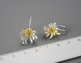 Chrysanthemum Flower Dangle Earrings
